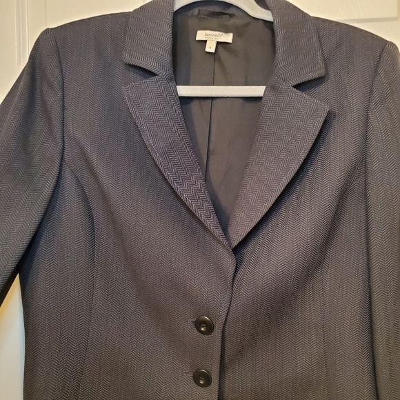 Santorelli Italian 100% Wool Kristina Blazer Sz 8 Blue - Picture 3 of 11